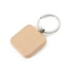 Chaveiro Madeira com Formato Quadrado MTB 6038 | detalhes em metal.