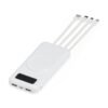 Power Bank 10.000mAh MTB 6052 | Com display digital indicador de bateria, o carregador contém quatro cabos acoplados: Lightning, Tipo-C, V8 e saída USB para o carregamento da própria bateria.